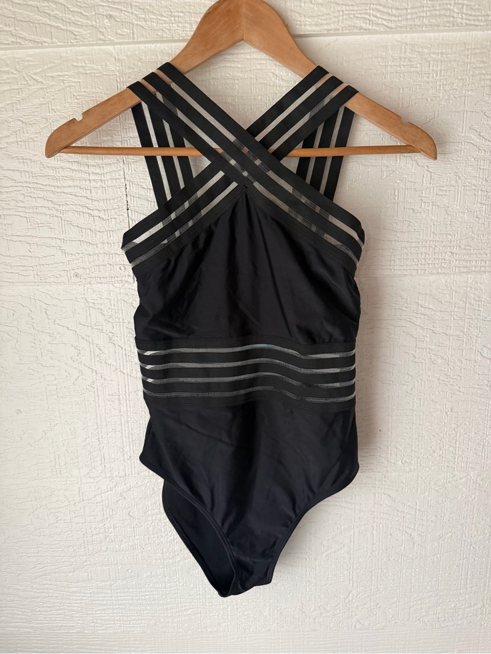 AAVA Imogen Black Strappy One Piece Swimsuit NWT Small